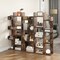 Costway 1/2 PCS Bookshelf Tree-Shaped Bookcase with 13 Storage Shelf Rustic Industrial Style Rustic Brown